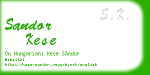 sandor kese business card